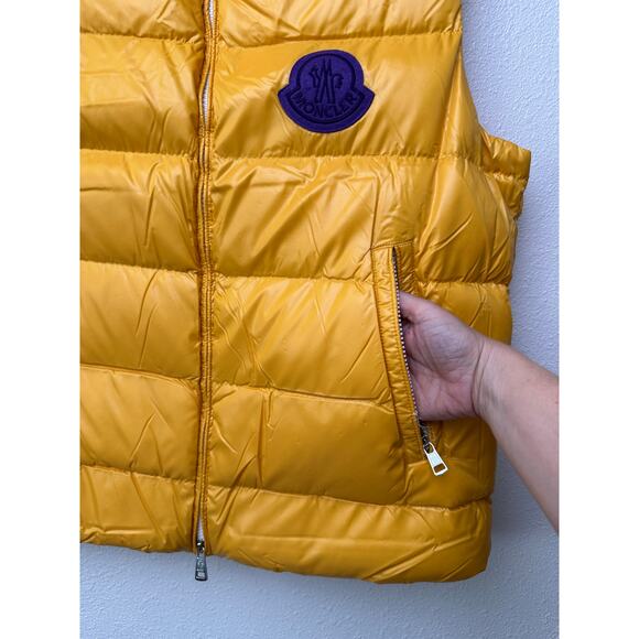 Moncler 1952 Park Down Puffer Vest Yellow Men Size 3 Zip Front - Picture 4 of 16